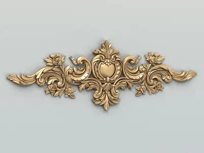 Carved decor horizontal 036 3D model