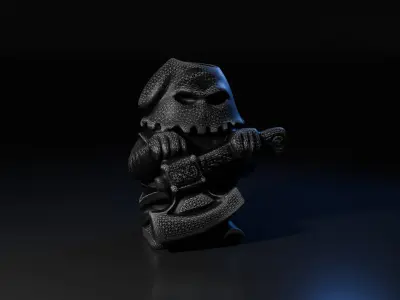 silver executioner figurine 3D model