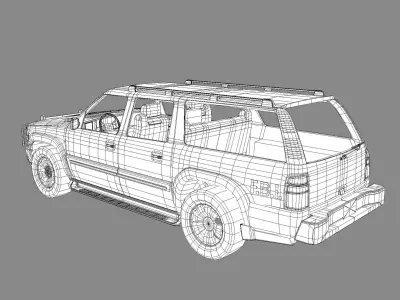 FBI POLICE SUV Low-poly 3D model