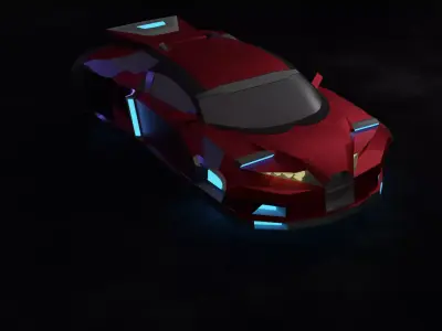 Bugati futuristic car 3D model