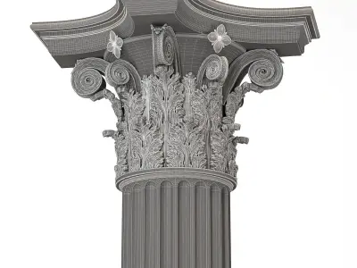 Greek Column Corinthian Style 3D model