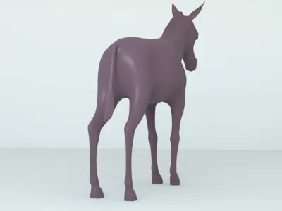 Donkey full body Low-poly 3D model
