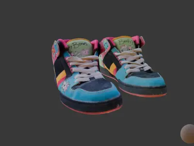 Scanned Used Skater Shoes 3D model