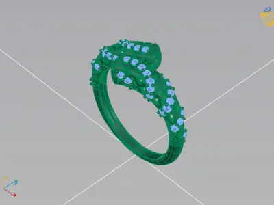 Two Head Women Ring 3DM Womens Ring 3d models 3D print model 3D print model 27
