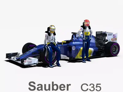 Sauber C35 Low-poly 3D model