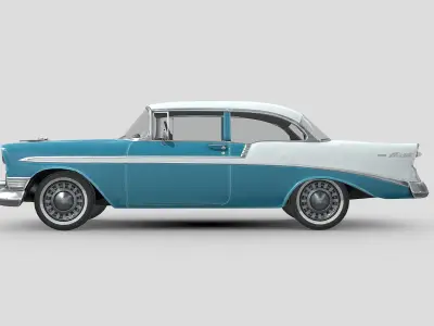 Chevrolet Bel Air hardtop 1956 Low-poly 3D model