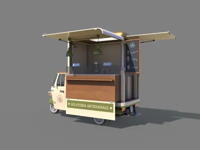 Food Truck Low-poly 3D model