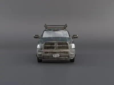 Abandoned Dodge Ram 1500  Low-poly 3D model