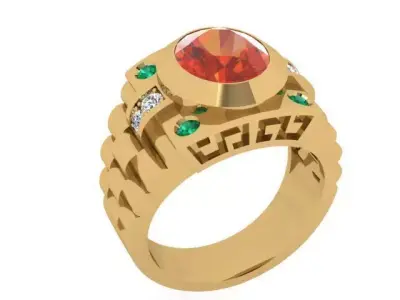 A Showcase of Luxury Men Rings Inspired by Watches 3D print model