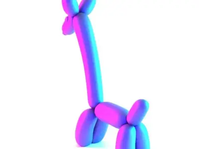 Lemon Giraffe  Balloon Decoration Props Second Life toy 3D print model