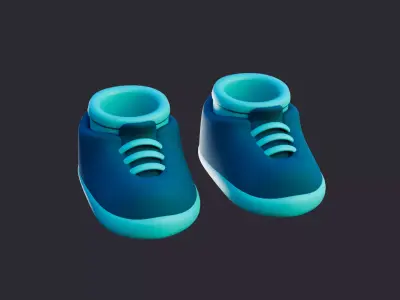Low Poly Sneakers Pair 3D model purchase