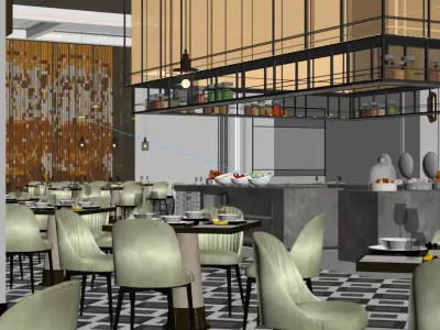 Restaurant Interior Design 3D model