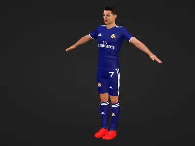 Cristiano Ronaldo - Real Madrid Low-poly 3D model