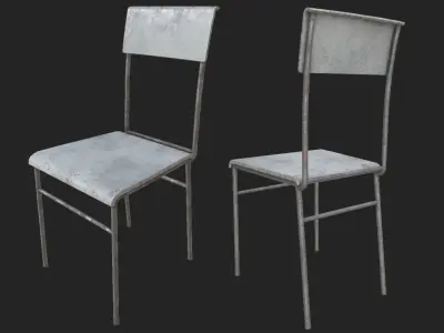 Old Wooden Chair 1 PBR Low-poly 3D model