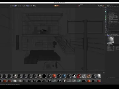 Man Cave in cinema 4D  Corona render 3D model