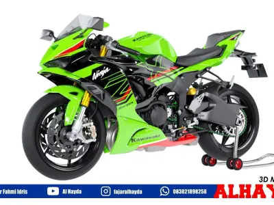 Kawasaki Ninja ZX-6R 2024 Low-poly 3D model