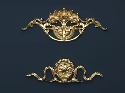 Classic decor ornament v-3D model07 3D model