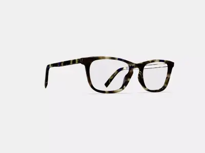 Welty Low Bridge Fit Eyeglasses in Violet Magnolia 3D model