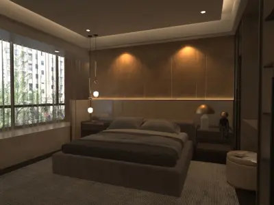 Luxurious 3D Bedroom Design 3D model