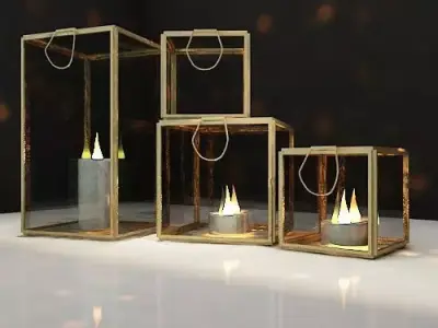Glass Boxes Candle Low-poly 3D model