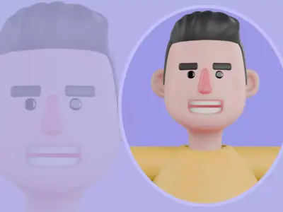 Stylized 3D Male Fitness Trainer Character - Cartoon Sport Man 3D model
