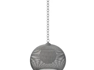 Mid-Century Woven Fiberglass Pendant Lights 3D model