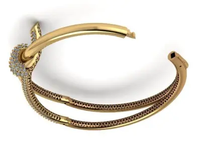 TIFFANY AND CO- KNOT BRACELET WITH SIDE LOCK-- LIGHTWEIGHT 3D print model