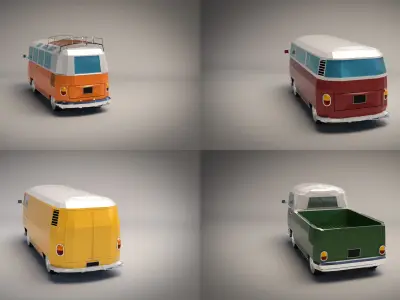 Low-Poly Cartoon Camper Pack
