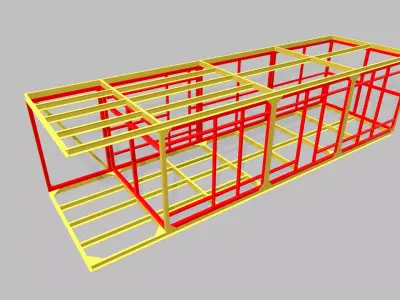 Metal frame house 3D model