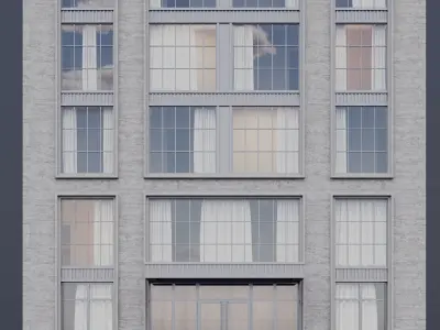 Modern building fasade 10 3D model