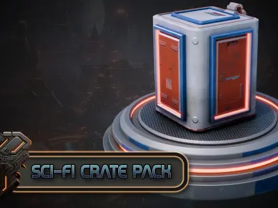 Blender and Unreal Engine Massive Stylized Sci-fi Crate Pack 3D model