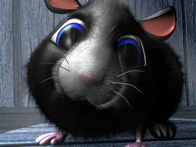 Cartoon Hamster Rigged Low-poly 3D model