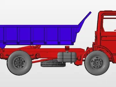 Dump truck Saviem 7 Ton 3D print model