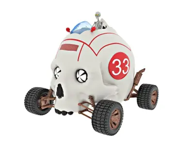 skull toy car 3D model