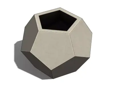 Concrete Vase Dodecahedron Low Poly  3D print model