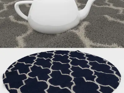 Round Rug Set 80 3D model