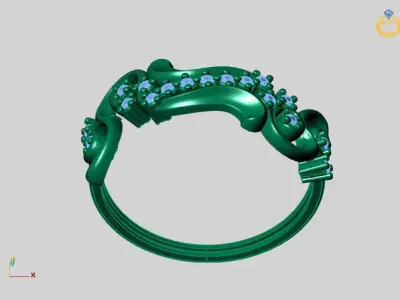 Women Ring Diamond Stone STL 3DM Lightweight Printable 3D print model 49