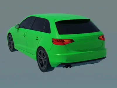 Realistic Hatchback car 3D model