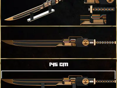 Predator Sword - Luxury Cosplay - REAL SIZE - 3D Printing  3D print model