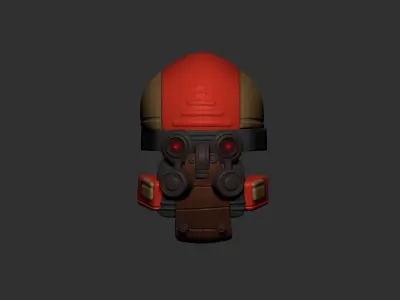 helmet high poly sculpt 3d printable ver 7 3D model 3D model 15