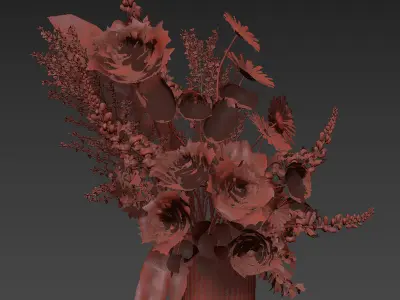 Flower In Vase  22 3D model