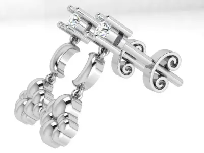 Moon Cloud Earring 4351 3D print model