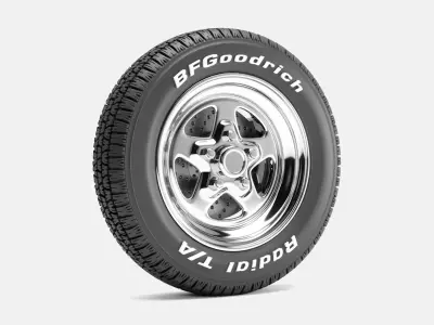 15x5 Weld Pro Star Wheel BFGoodrich Radial TA Tire 3D print model