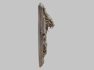 Dragon Shield Crest Low-poly 3D model