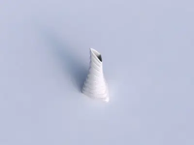 Vase grounded tipping triangle with twisted smooth horizontal... 3D print model