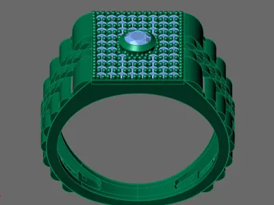 Gents Rings Diamond Men Ring STL 3DM 3D ready print model 3D print model