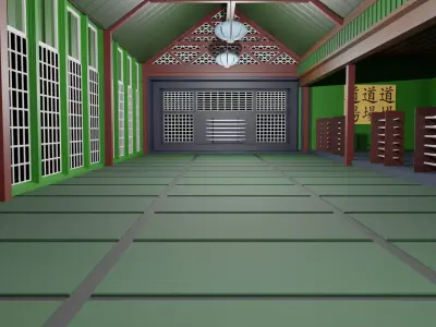 Dojo Hall Low-poly 3D model