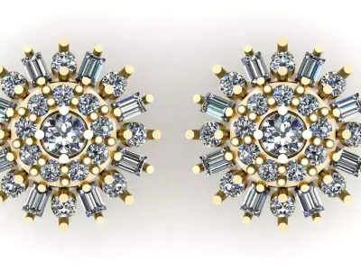 SOLITSRE DAIMOND EARRING 3D PRINTABLE MODEL  3D print model