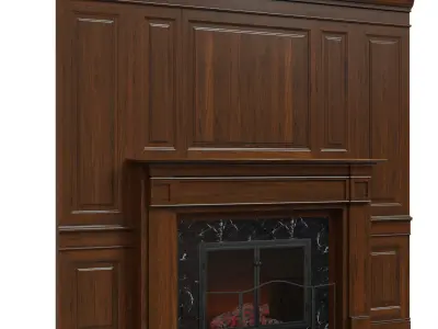 Classic fireplace 01 3D model