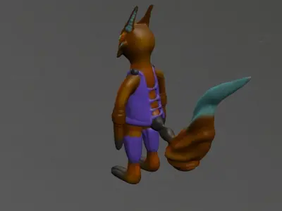 Squirrel animal in outfit Low-poly 3D model